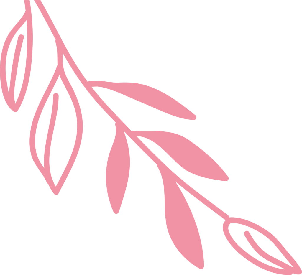 ilustracion hojas rosas